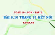 Bài 8.10 trang 71 Toán 10 Kết nối tri thức Tập 2